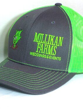 Milliken Farms Weddings & Events Baseball Hat Gray/Green Adjustable